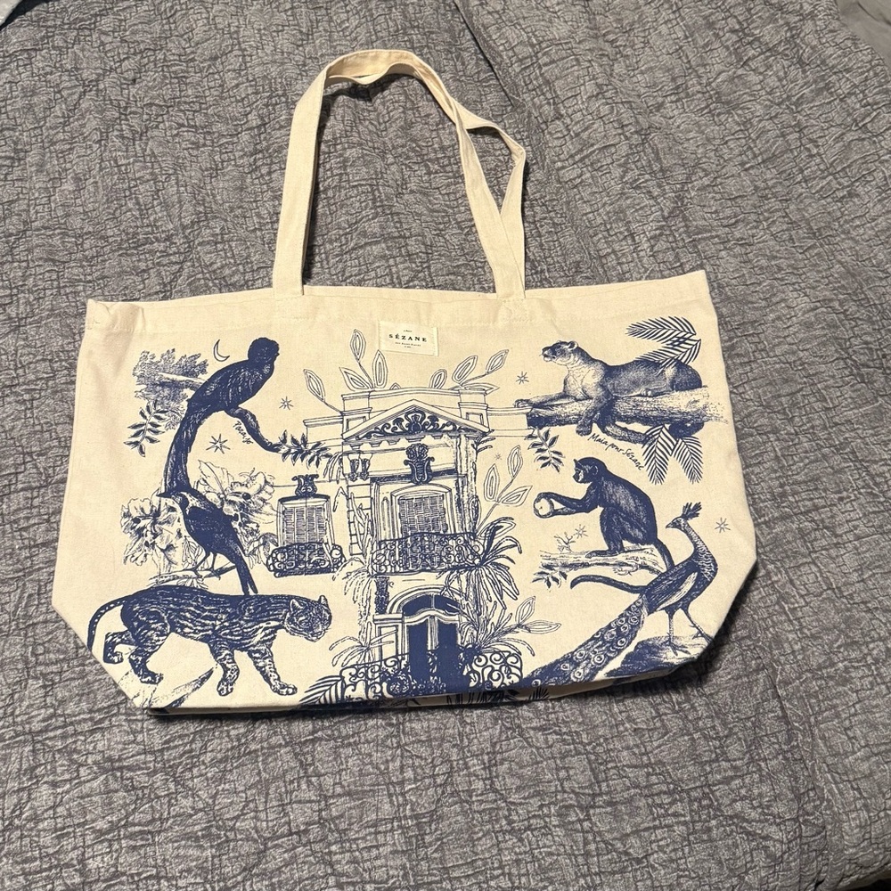 Sézane canvas tote Tropical Jungle